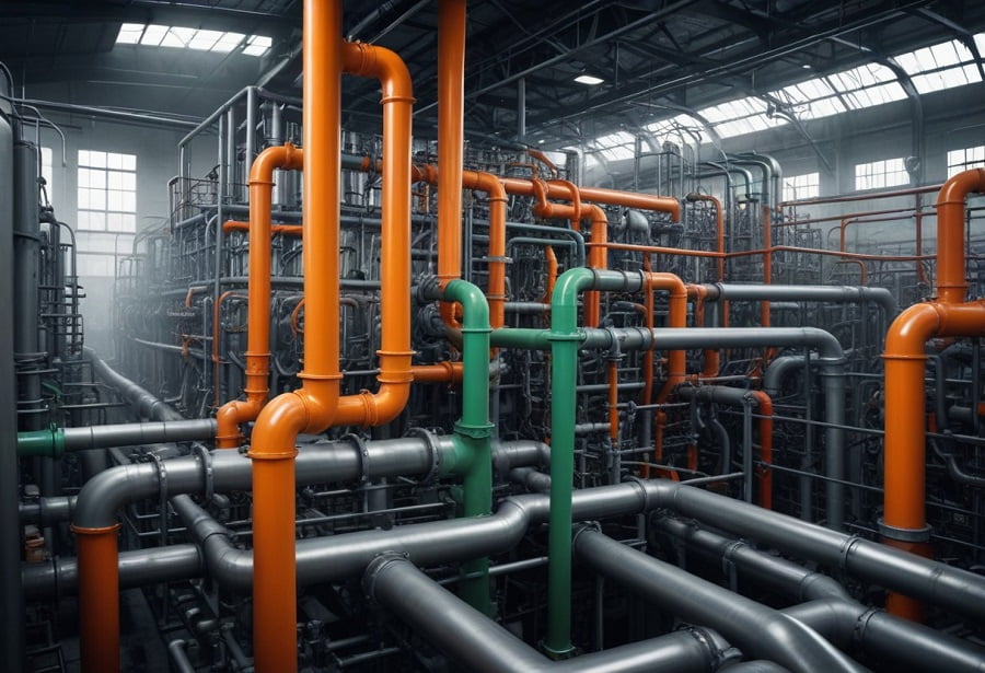 norma cores de tubulações