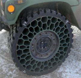 Novo pneu a ‘prova de balas’ não usa ar