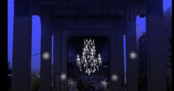 Conheça o viaduto iluminado por um lustre