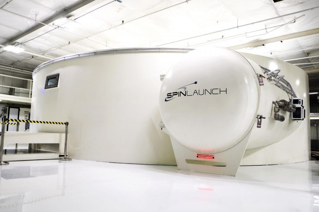 Protótipo de 12 metros de diâmetro da centrífuga de lançamento. Imagem: SpinLaunch.