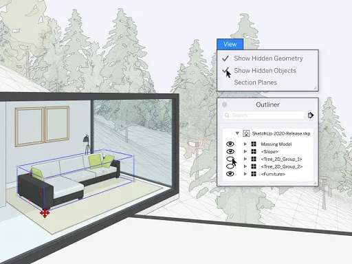 imagem de interior casa feita no sketchup 2020