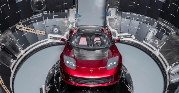 Tesla Roadster carga útil no Falcon Heavy. Fonte Insider