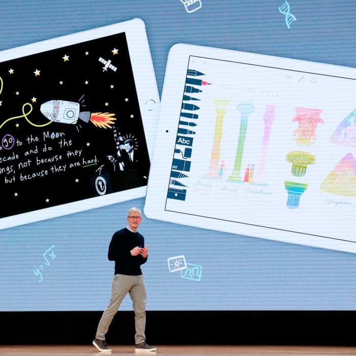 apresentação do iPad 2018, voltado para educação