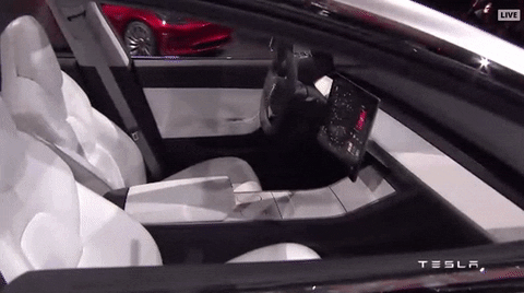Tesla Modelo 3. Imagem: giphy