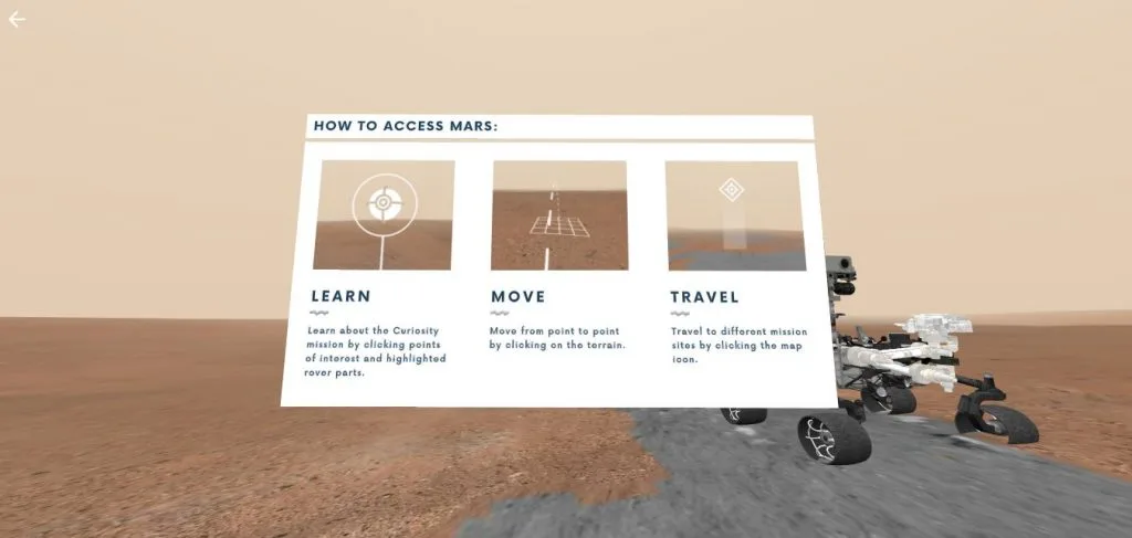 Access Mars tour via captura pelo Engenharia 360.