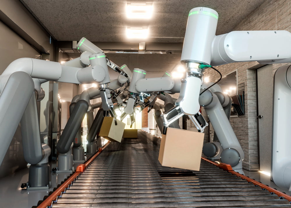 automação industrial - indústria com robôs