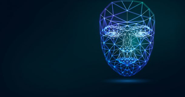 reconhecimento facial imagem ilustrativa de rosto digital mapeado