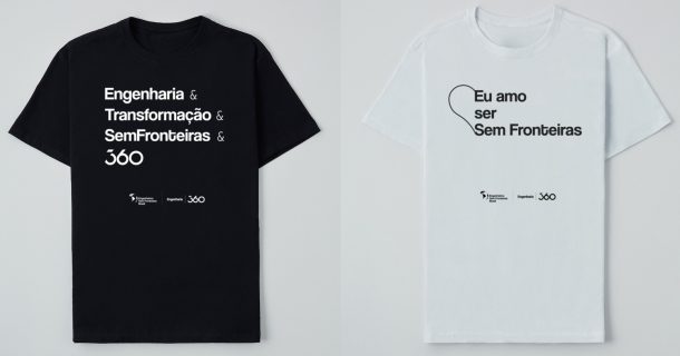 camisetas engenharia 360 e engenheiros sem fronteiras