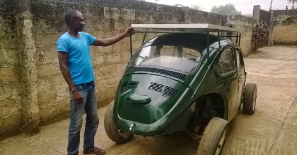 Estudante nigeriano transforma Fusca em carro movido a energia solar