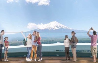 No Japão, nova torre de observação no meio de uma montanha-russa oferece vista para o Monte Fuji