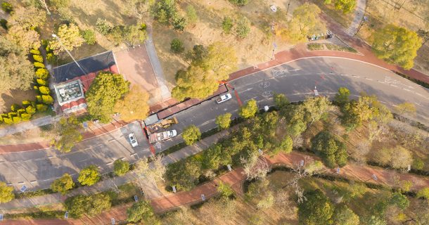 Visão superior da ciclovia