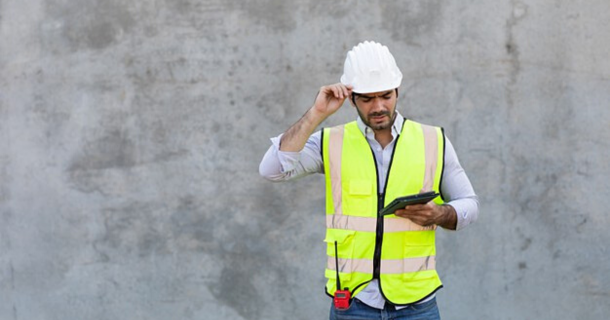 O que significam as siglas do cimento? Engenheiro na obra pensativo.