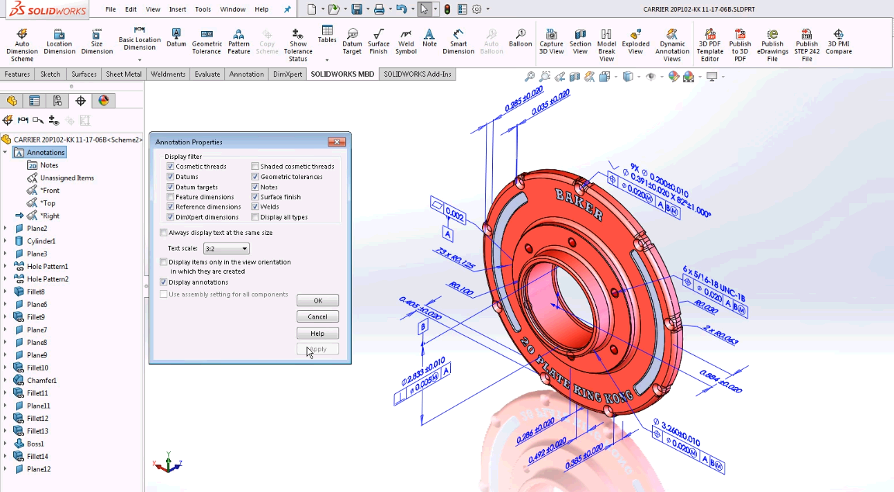 Model Based Definition Solidworks