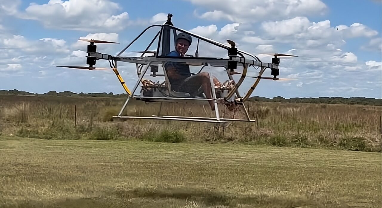 Human Drone Project: brasileiro constrói seu próprio 'carro voador' recreativo Human Drone Project
