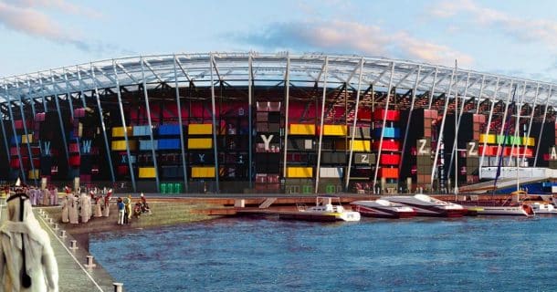 Estádio de containers
