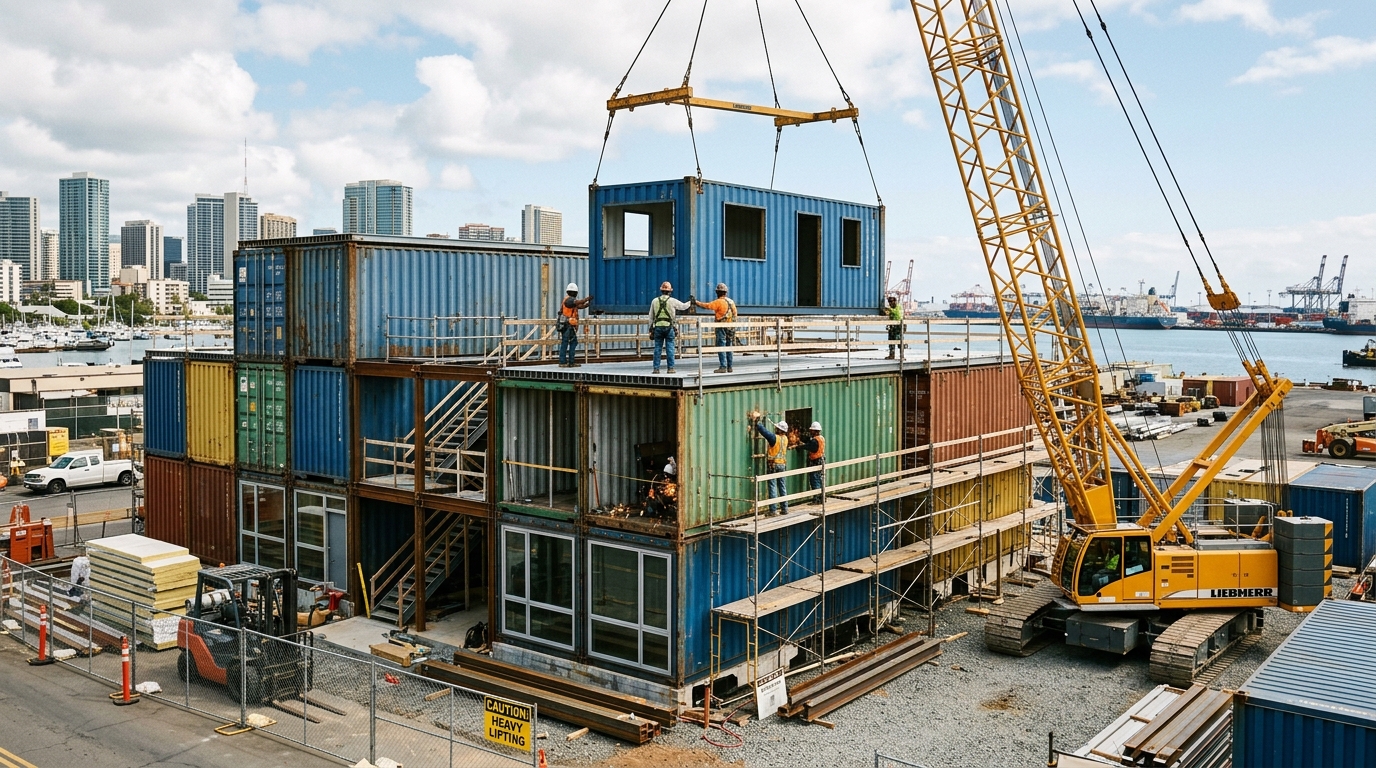 Por que a construção feita com contêiner é opção de obra mais rápida? construção com contêiners - edifícios modulares