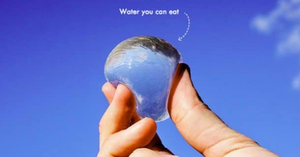 cápsula bolha água biodegradável