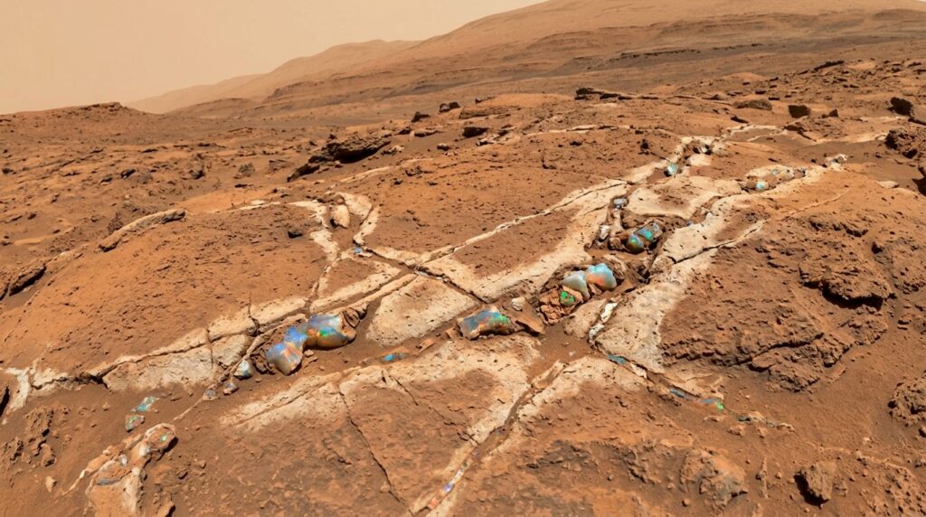 NASA faz descoberta surpreendente: pedra preciosa existe tanto em Marte quanto na Terra opalas