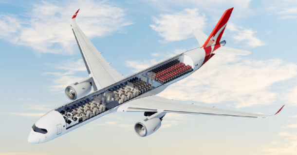 cabine hotel avião Qantas