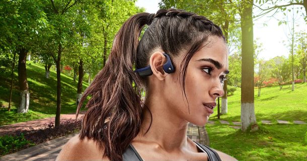 fones de ouvido por condução óssea