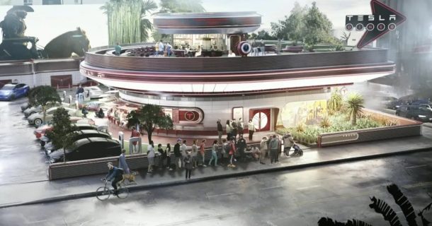 Tesla de Elon Musk inaugura cinema drive-in e lanchonete em Los Angeles plano Elon Musk para cinema drive-in com lanchonete da Tesla em Los Angeles