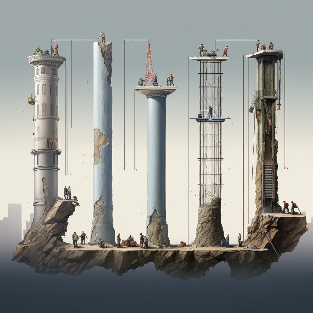 construção civil - execução de pilares