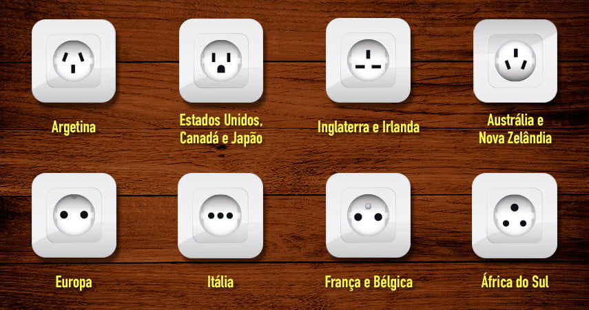 Descubra os padrões de tomadas e voltagens em outros países e evite surpresas tomadas e voltagens