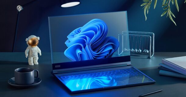 novo notebook Lonovo de tela transparente