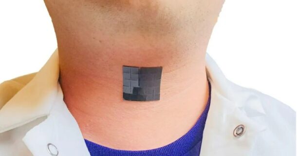 Chip de pele com IA que restaura a fala de pessoas com deficiências nas cordas vocais Chip de pele com IA