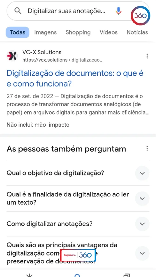 digitalização de anotações
