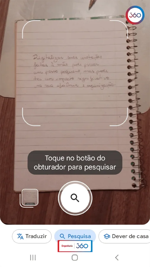 digitalização de anotações