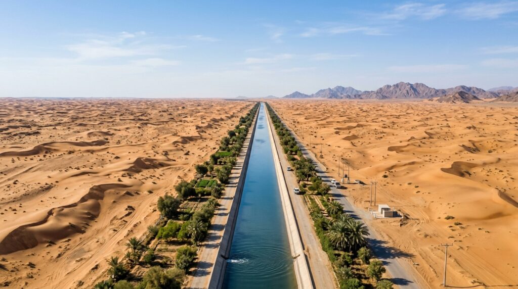 As 7 Maiores Construções do Mundo em Terrenos Desérticos rio artificial Líbia