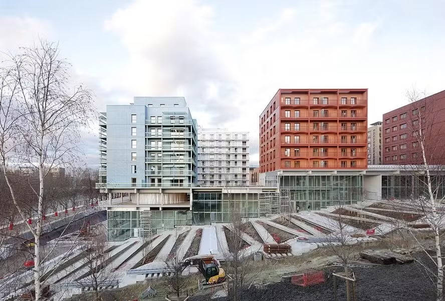 engenharia e arquitetura da Vila Olímpica de Paris 2024