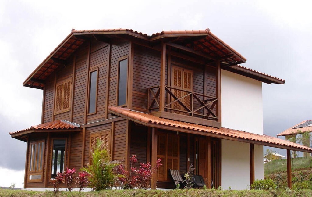 construção de casas de madeira pré-fabricada