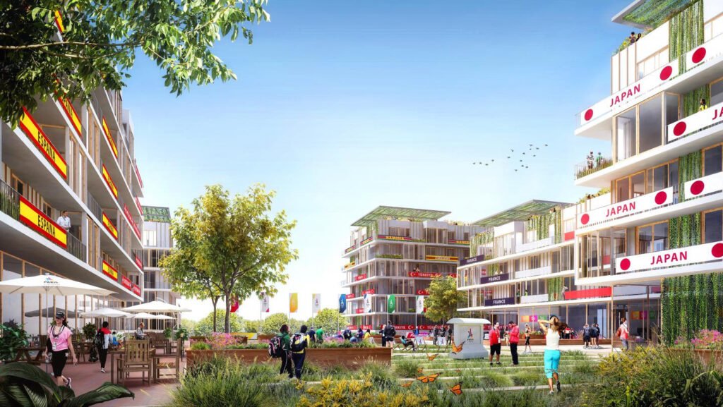 engenharia e arquitetura da Vila Olímpica de Paris 2024