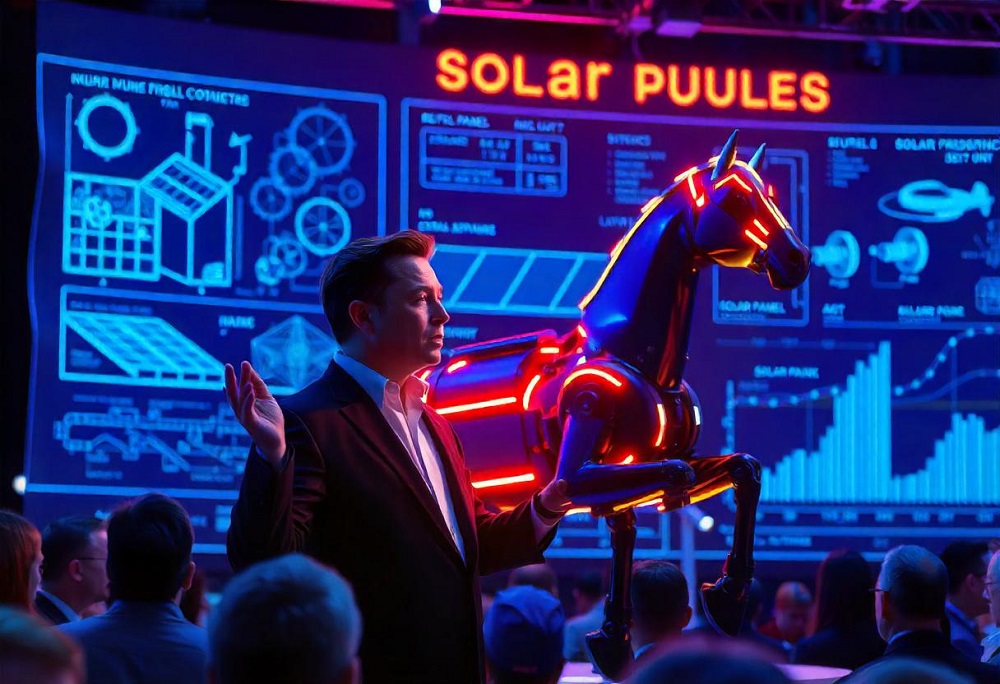 Elon Musk - cavalo robô solar