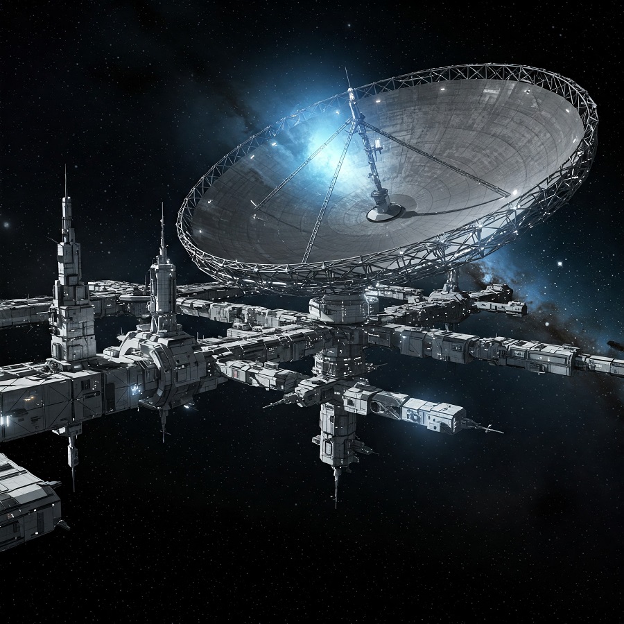 estação solar espacial