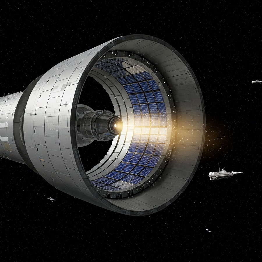 estação solar espacial
