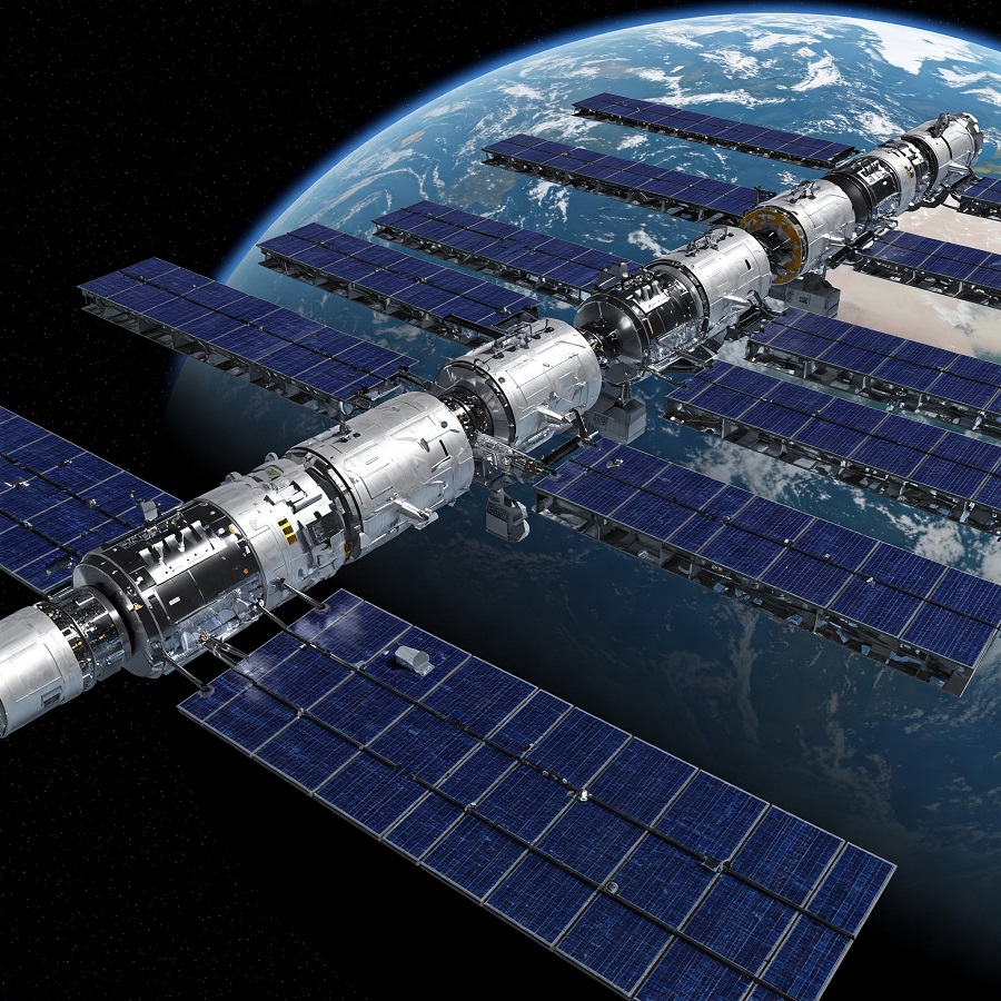 estação solar espacial