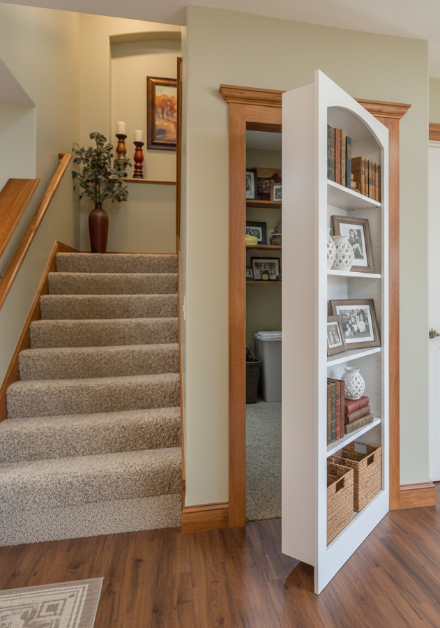 Inspire-se com projetos criativos de portas camufladas como estantes porta design estante de livros