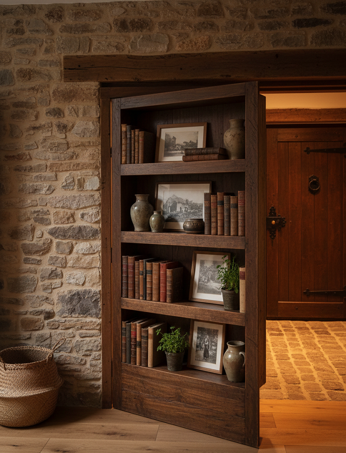 Inspire-se com projetos criativos de portas camufladas como estantes porta design estante de livros