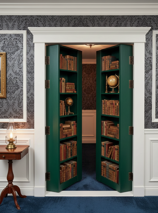 Inspire-se com projetos criativos de portas camufladas como estantes porta design estante de livros