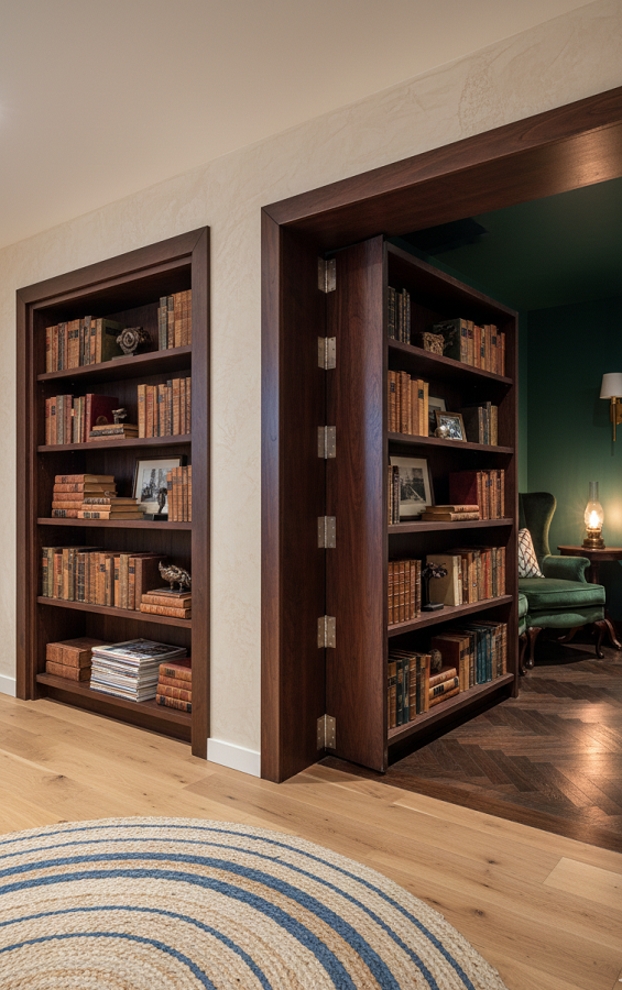 Inspire-se com projetos criativos de portas camufladas como estantes porta design estante de livros