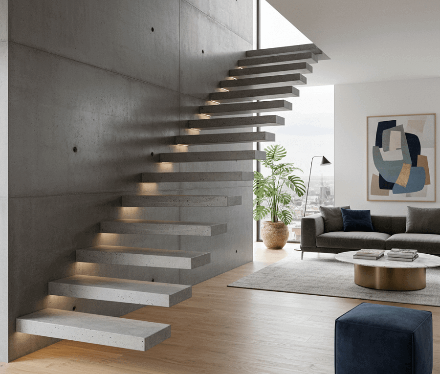 Aprenda o passo a passo para criar escadas flutuantes de concreto escadas flutuantes com estrutura de concreto