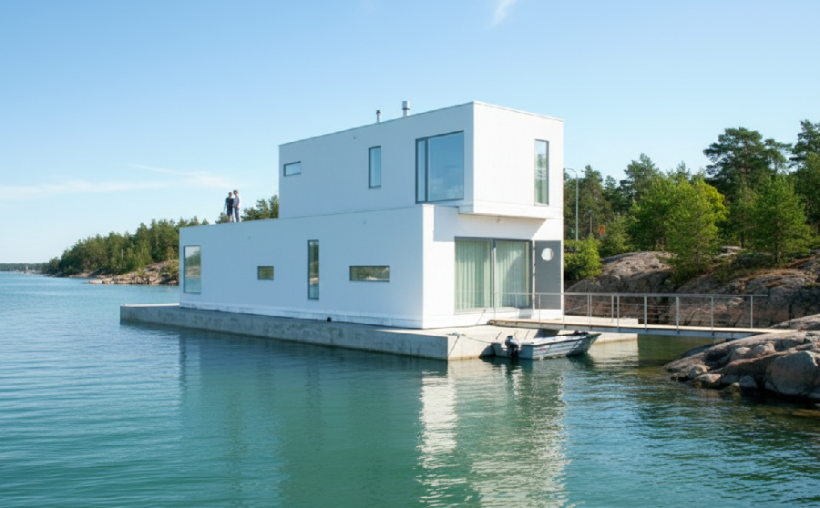 Como são feitas as fundações de concreto que sustentam casas flutuantes? fundação concreto casas flutuantes