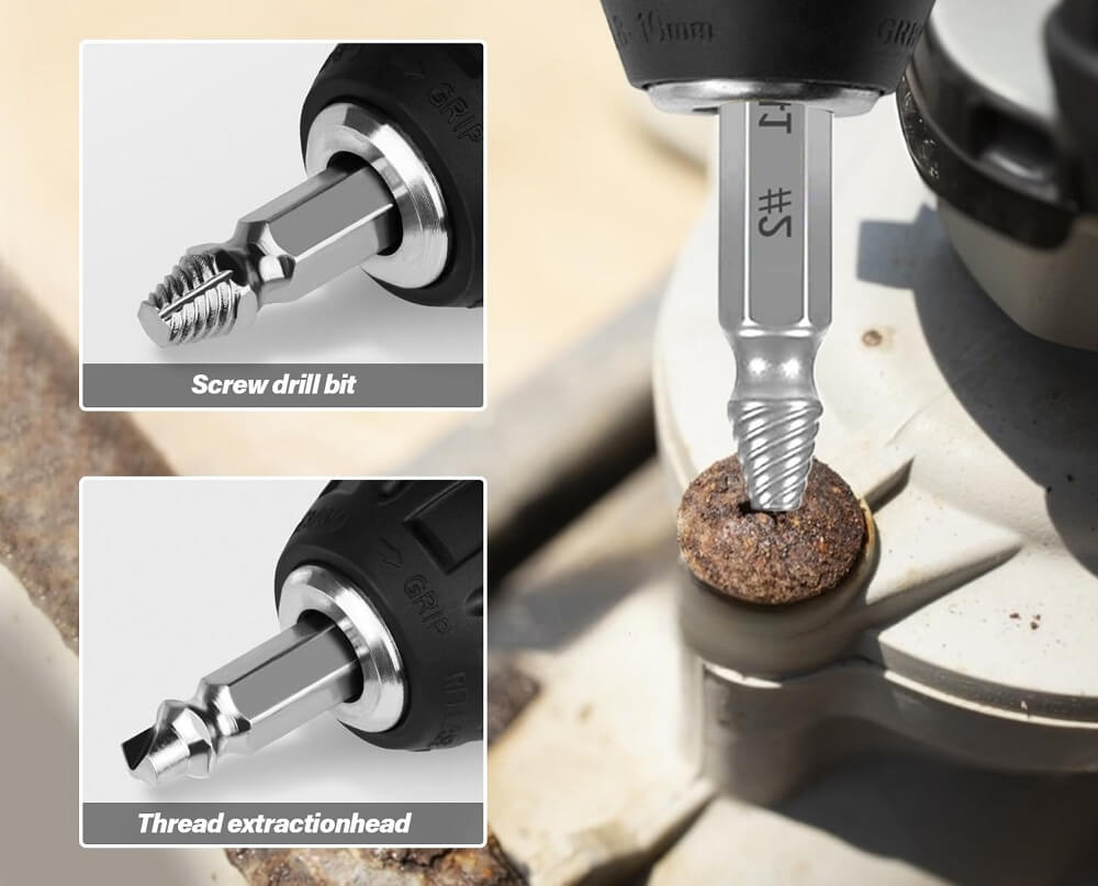 Como remover parafusos espanados ou quebrados na madeira Conjunto de Extrator de Parafuso