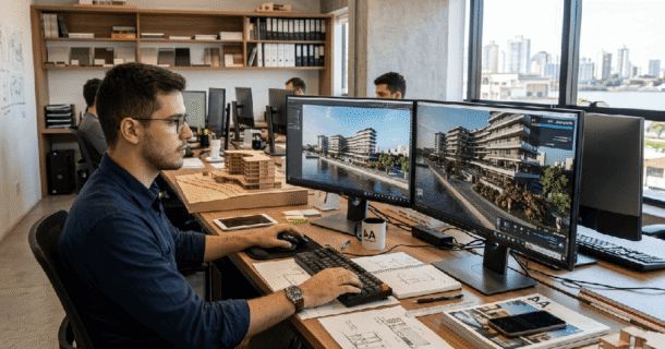 renderização de projetos com ia