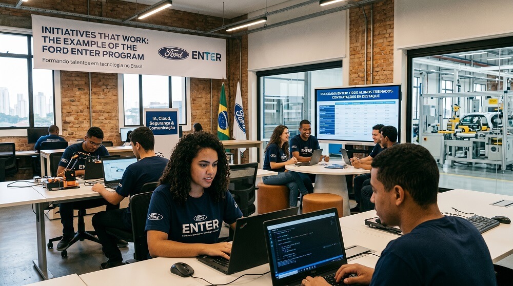 Pesquisa Ford‑Datafolha mostra escassez de talentos em tech no Brasil talentos em Tech