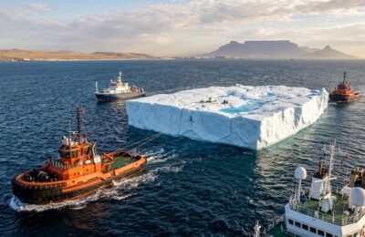 reboque de icebergs para água doce potável