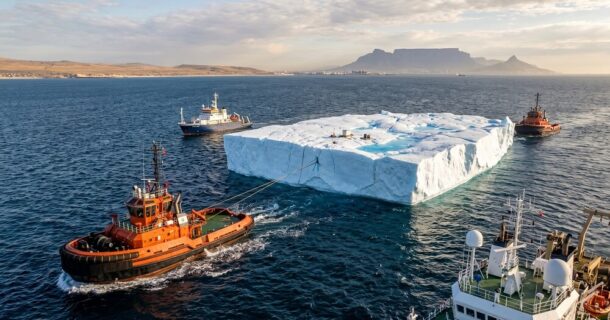 reboque de icebergs para água doce potável